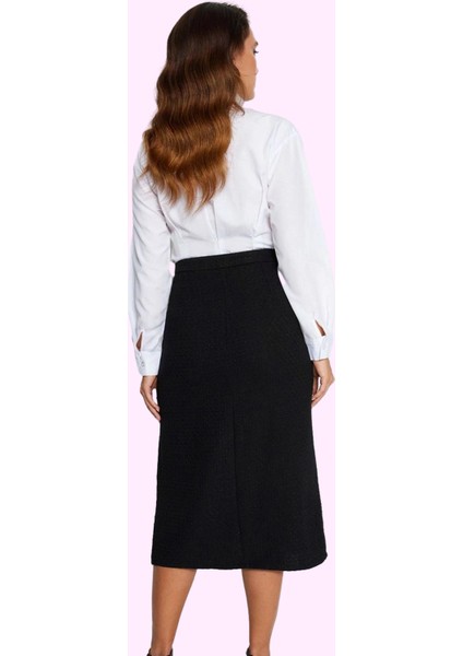 Kadın A Line Tüvit Midi Etek Kışlık Ofis Şıklığı Dokuma Günlük Kullanım Yaz Aylarının Vazgeçilmezi modelleri