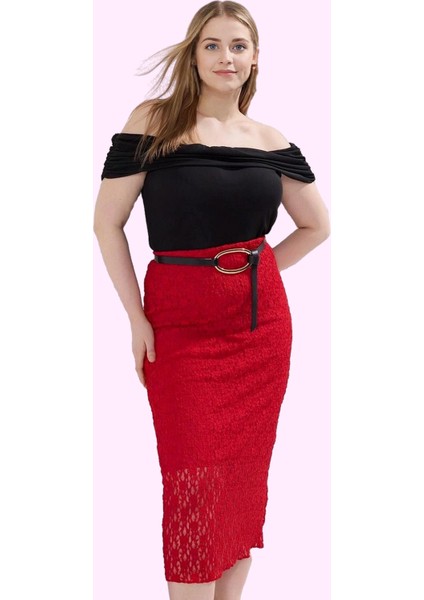 Kadın Dantelli Midi Örme Etek Yüksek Bel Kalem Günlük Kombinler Yaz Aylarının Vazgeçilmezi fiyatları