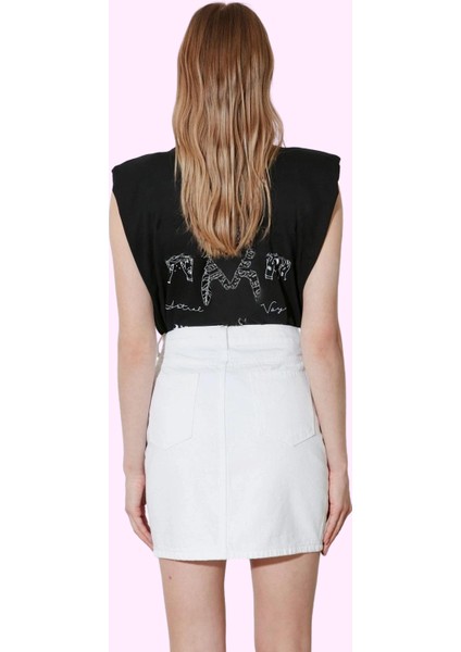 Kadın Denim Mini Etek Yüksek Bel A Line Kalıp Yaz Günlük Modern Tasarım Stilin Buluştuğu Yer modelleri