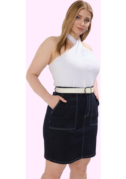 Kadın Yüksek Bel A Line Denim Mini Etek Rahat ve Şık Günlük Tasarım Yaz Aylarının Vazgeçilmezi fiyatları