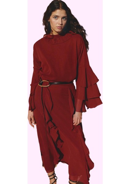 Kadın Maxi Etek Ramadan Koleksiyonu 100% Polyester Şifon Kumaş Günlük Kullanım Özel Günler