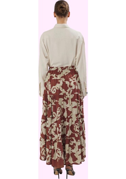 Kadın Etnik Desenli Shally Maxi Etek Rahat Günlük Kombinler Için Yaz Aylarının Vazgeçilmezi modelleri