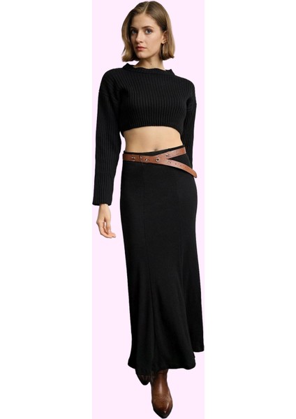 Kadın Maxi Etek Örme Kaşkorse Kumaş Günlük Şıklık Modern Tasarım Yaz Aylarının Vazgeçilmezi