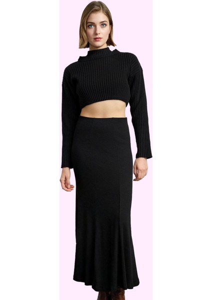 Kadın Maxi Etek Örme Kaşkorse Kumaş Günlük Şıklık Modern Tasarım Yaz Aylarının Vazgeçilmezi fiyatları