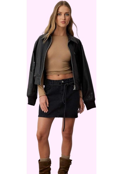 Kadın Yüksek Bel Denim Mini Etek Pamuk Günlük Kombinler Için Rahat Yaz Aylarının Vazgeçilmezi