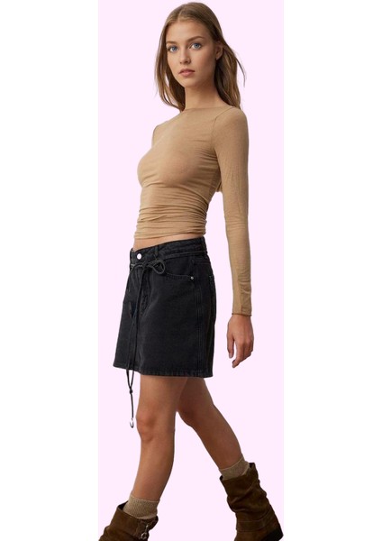 Kadın Yüksek Bel Denim Mini Etek Pamuk Günlük Kombinler Için Rahat Yaz Aylarının Vazgeçilmezi fiyatları