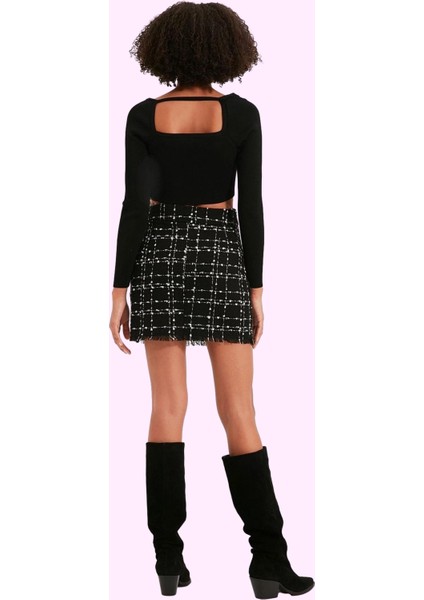 Kadın Mini Tüvit Etek Düz Desen Kemerli Yüksek Bel Kalem Iş Görüşmeleri Yaz Aylarının Vazgeçilmezi modelleri