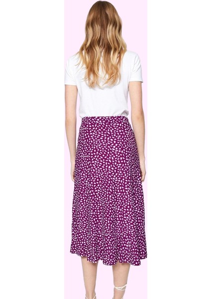 Kadın Skater Kalıp Midi Etek Renk Çiçek Desenli Yazlık Model Günlük Kullanım Modern Tasarım modelleri