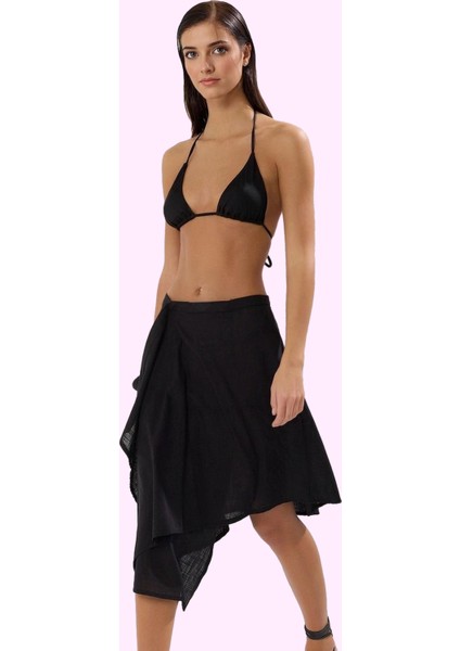 Kadın Asimetrik Flamlı Pamuk Dokuma Etek Beachwear Günlük Kullanım Yaz Aylarının Vazgeçilmezi fiyatları
