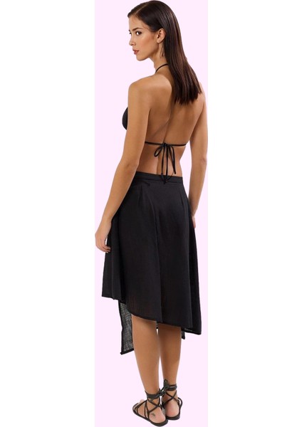 Kadın Asimetrik Flamlı Pamuk Dokuma Etek Beachwear Günlük Kullanım Yaz Aylarının Vazgeçilmezi modelleri