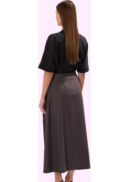 Kadın A Line Maxi Etek 100% Polyester Dokuma Kumaş Ramadan Koleksiyonu Ofis Şıklığı Günlük Kullanım modelleri