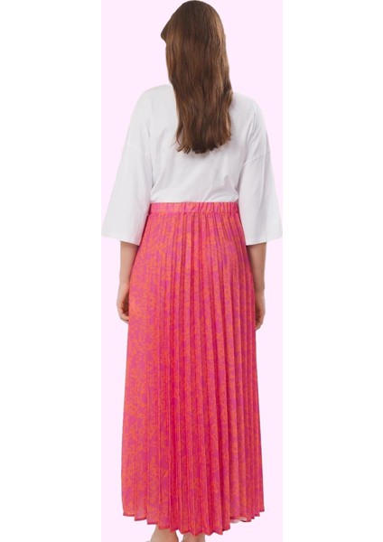 Kadın Yüksek Belli Maxi Etek Çok Çiçek Desenli Ramadan Koleksiyonu Lastikli Bel Günlük Hafta Sonu modelleri