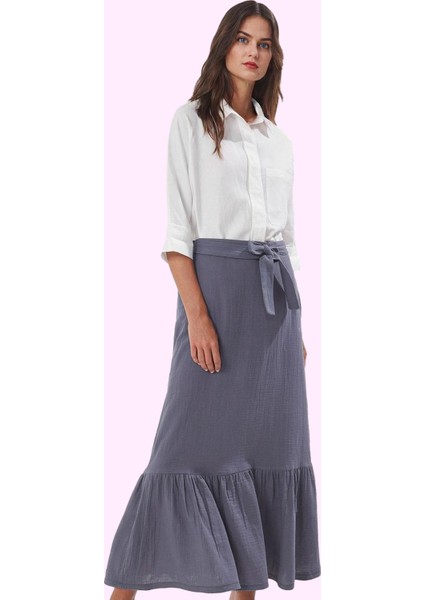 Kadın Pamuklu Müslin Dokuma A Line Maxi Etek Yazlık Casual Günlük Kullanım Kaliteli Malzeme fiyatları