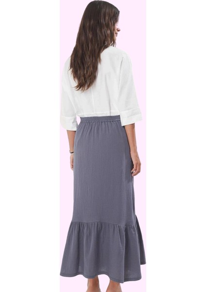 Kadın Pamuklu Müslin Dokuma A Line Maxi Etek Yazlık Casual Günlük Kullanım Kaliteli Malzeme modelleri