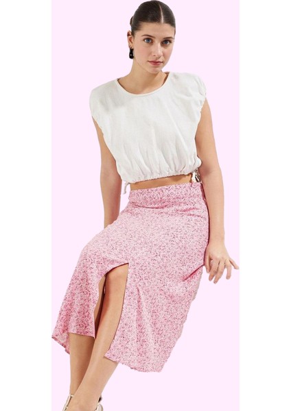 Kadın Viskoz Midi Boy A Line Etek Casual Günlük Yaz Kullanımı Için Yüksek Bel Modern Tasarım