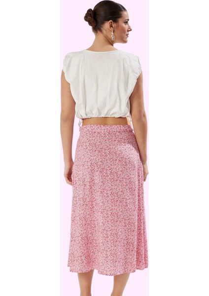 Kadın Viskoz Midi Boy A Line Etek Casual Günlük Yaz Kullanımı Için Yüksek Bel Modern Tasarım modelleri