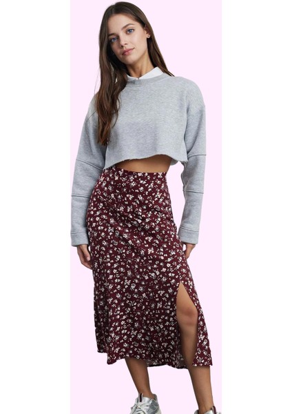 Kadın Viskoz Midi Boy A Line Etek Casual Günlük Yaz Kullanımı Için Yüksek Bel Modern Tasarım