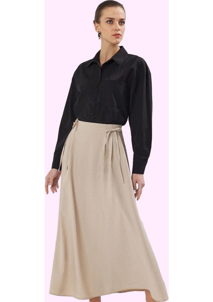 Kadın A Line Maxi Etek Tesettür Giyim Pamuk Renk Günlük Kullanım Yaz Aylarının Vazgeçilmezi