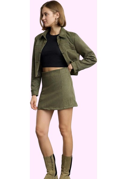 Kadın Süet Dokuma Mini Etek A Line Kesim Casual Stil Günlük Kullanım Yaz Aylarının Vazgeçilmezi fiyatları