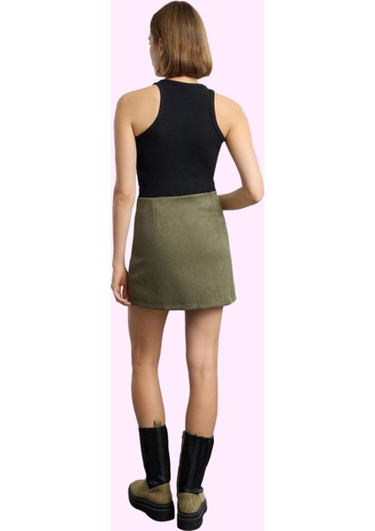 Kadın Süet Dokuma Mini Etek A Line Kesim Casual Stil Günlük Kullanım Yaz Aylarının Vazgeçilmezi modelleri