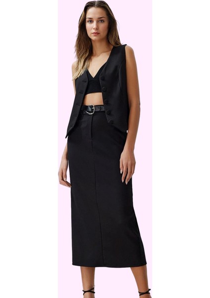 Kadın Kalem Midi Boy Dokuma Etek Düz Desen Finike Günlük Şıklık Yaz Aylarının Vazgeçilmezi fiyatları