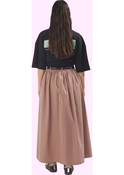 Kadın Maxi Etek Düz Desen A Line Kesim Terrycotton Kumaş Günlük Kullanım Dayanıklı Malzeme modelleri