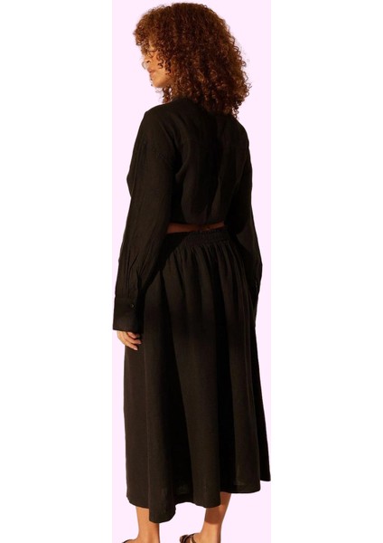 Kadın Keten Midi Etek Basic Siluet Rahat Günlük Kullanım Hafta Sonu Yaz Aylarının Vazgeçilmezi modelleri