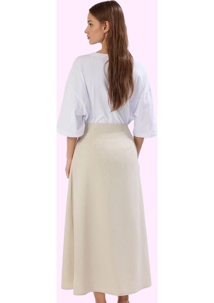 Kadın A Line Maxi Etek 100% Polyester Dokuma Kumaş Ramadan Koleksiyonu Ofis Şıklığı Günlük Kullanım modelleri