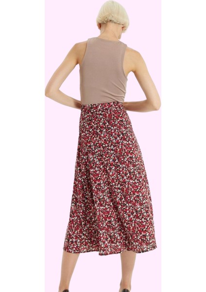 Kadın Viskoz Midi Boy A Line Etek Casual Günlük Yaz Kullanımı Için Yüksek Bel Modern Tasarım modelleri