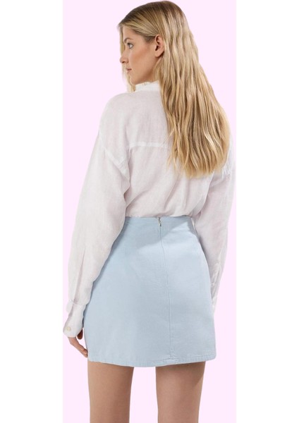 Kadın Denim Kısa Etek Pamuk Keten Karışımı Rahat Günlük Hafta Sonu Yaz Aylarının Vazgeçilmezi modelleri