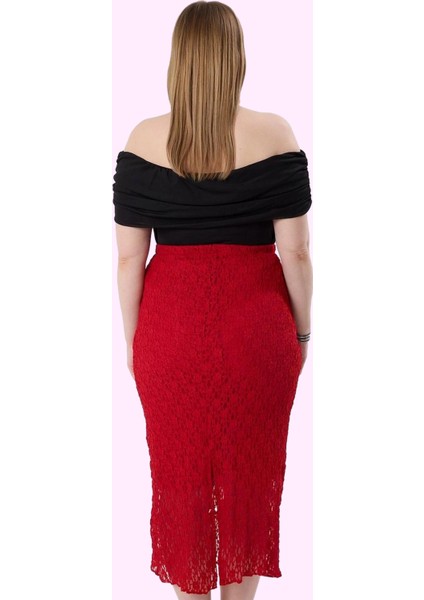 Kadın Kalem Kalıp Midi Boy Örme Etek Renk Dantel Detaylı Günlük Stil Yaz Aylarının Vazgeçilmezi modelleri