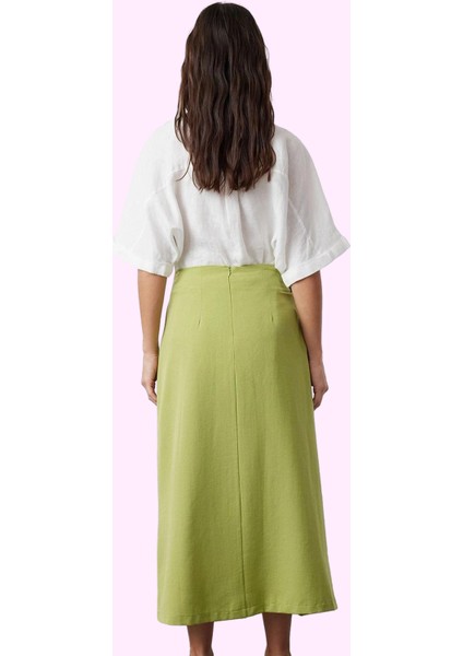 Kadın Keten Görünümlü Dokuma Maxi Etek Astarsız Casual Günlük Kullanım Yaz Aylarının Vazgeçilmezi modelleri