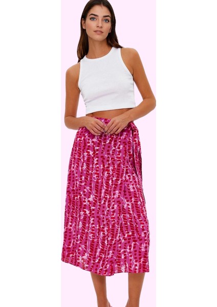 Kadın Çiçek Desenli Dokuma Midi Etek Sarong Stil Viskoz Nefes Alan Yazlık Günlük Kombinler fiyatları