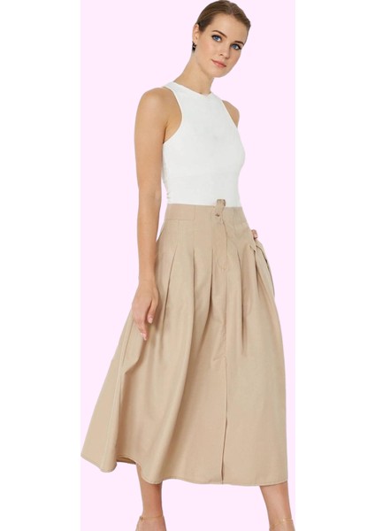 Kadın A Line Dokuma Etek Rahat Günlük Kullanım Için Ideal Hafta Sonu Yaz Aylarının Vazgeçilmezi