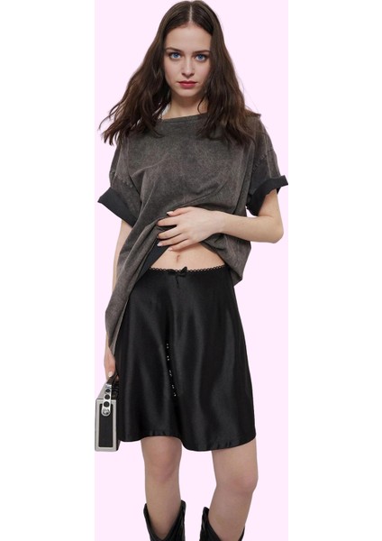 Kadın Mini Etek A Line Kesim Normal Bel Saten Dokuma Yazlık Günlük Kullanım Modern Tasarım fiyatları