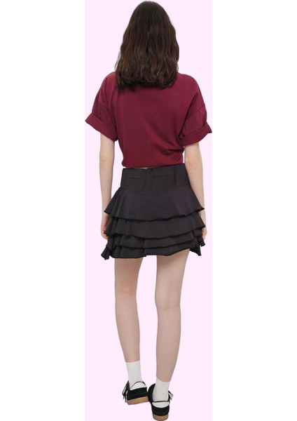 Kadın Yazlık Mini Etek; Normal Bel; Çok Leopar Desenli; Micro Kumaş; Skater Kalıp Günlük Kullanım modelleri