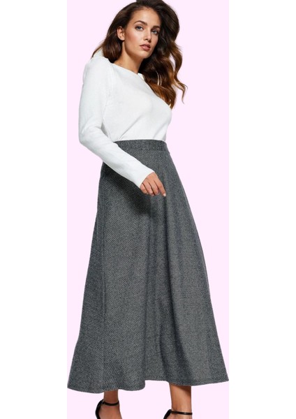 Kadın Düğmeli Örme Etek Maxi Boy Yüksek Bel Anvelop Günlük Kullanım Yaz Aylarının Vazgeçilmezi fiyatları
