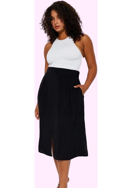 Kadın A Line Viskoz Dokuma Etek Renk Normal Bel Günlük Kombinler Için Yaz Aylarının Vazgeçilmezi fiyatları