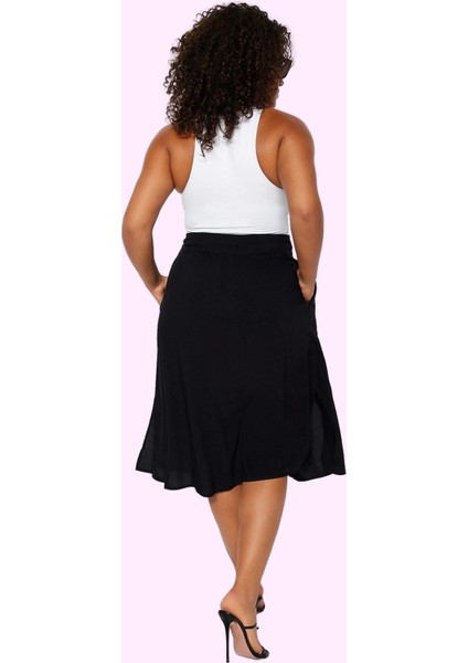 Kadın A Line Viskoz Dokuma Etek Renk Normal Bel Günlük Kombinler Için Yaz Aylarının Vazgeçilmezi modelleri