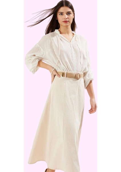 Kadın Günlük Maxi Etek Renk A Line Pamuk Keten Dokuma Hafta Sonu Yaz Aylarının Vazgeçilmezi fiyatları