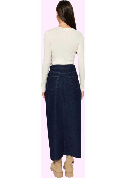 Kadın A Line Denim Maxi Etek Pamuk Günlük ve Şık Kombinler Hafta Sonu Yaz Aylarının Vazgeçilmezi modelleri