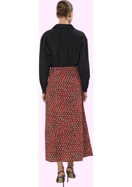 Kadın Retro Desenli Maroken Dokuma Maxi Etek Viskoz Günlük Kullanım Yaz Aylarının Vazgeçilmezi modelleri