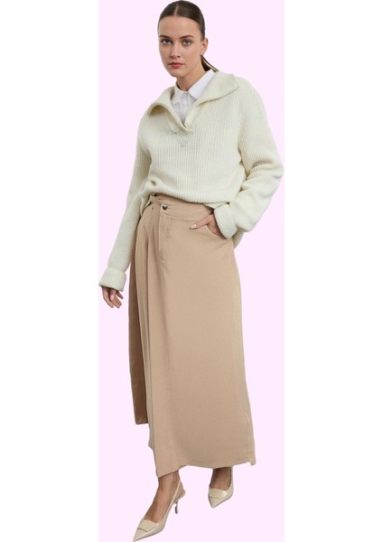 Kadın A Line Gabardin Etek Maxi Boy Casual Günlük Kombinler Için Yaz Aylarının Vazgeçilmezi