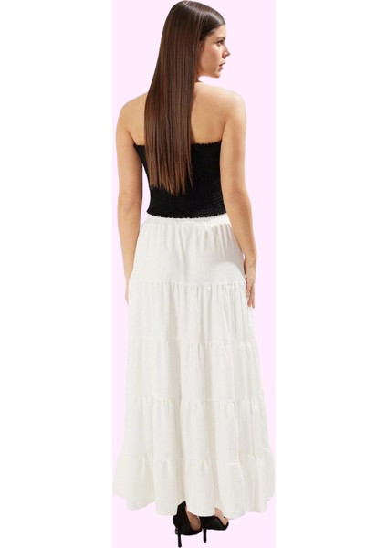 Kadın A Line Maxi Etek Dokuma Kumaştan Casual Günlük Stil Hafta Sonu Yaz Aylarının Vazgeçilmezi fiyatları