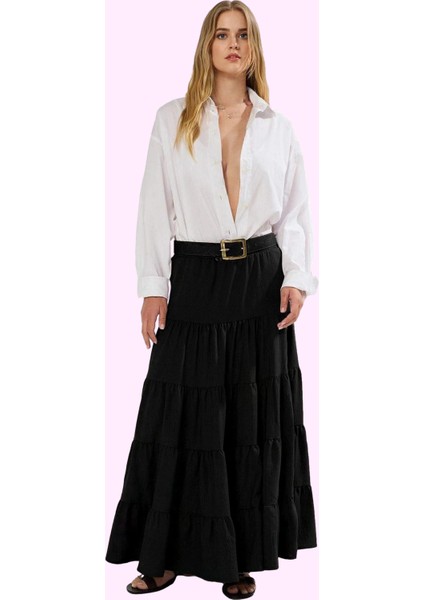 Kadın A Line Maxi Etek Dokuma Kumaştan Casual Günlük Stil Hafta Sonu Yaz Aylarının Vazgeçilmezi fiyatları