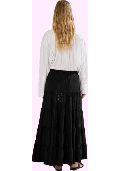 Kadın A Line Maxi Etek Dokuma Kumaştan Casual Günlük Stil Hafta Sonu Yaz Aylarının Vazgeçilmezi modelleri