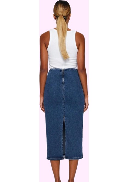 Kadın Denim Kalem Etek Midi Boy Rahat ve Şık Günlük Kombinler Hafta Sonu Dayanıklı Malzeme modelleri