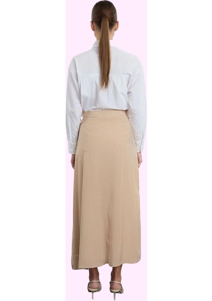 Kadın A Line Gabardin Etek Maxi Boy Casual Günlük Kombinler Için Yaz Aylarının Vazgeçilmezi modelleri