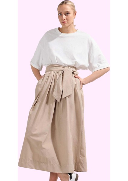 Kadın Terrycotton Kumaş Maxi Etek Rahat Kesim Günlük Hafta Sonu Yaz Aylarının Vazgeçilmezi