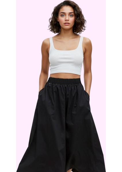 Kadın Maxi Etek Yüksek Bel Kloş Dokuma Kumaş Günlük Stil Hafta Sonu Yaz Aylarının Vazgeçilmezi modelleri